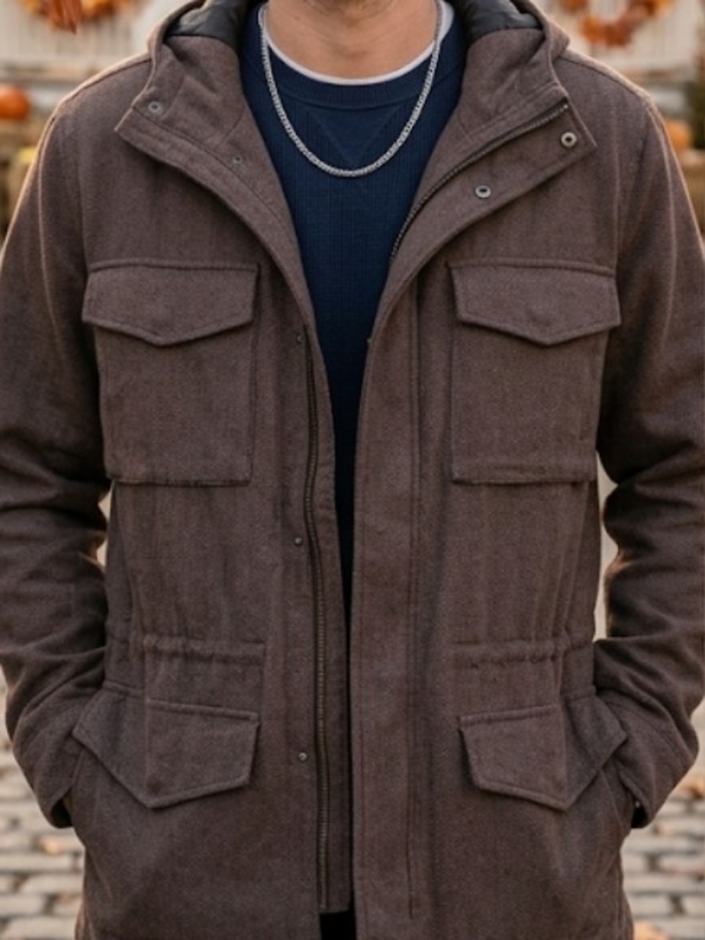 Vans Vintage 2009 M-65 Hooded Field Jacket Brown Men's Size Medium